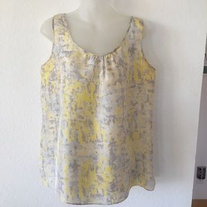 Cabi Tank in soft yellow & grey Size M